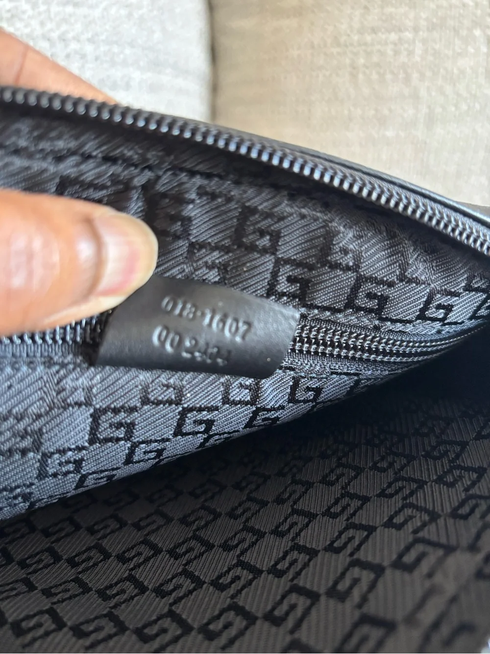 Black Leather Wristlet Travel Pouch